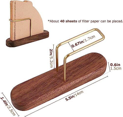 Primst Cone Coffee Filter Holder Stand, Walnut Filter Paper Container for Coffee Bar/Home/Office, Compatible with #1/#2/#4/V60 - Image 3