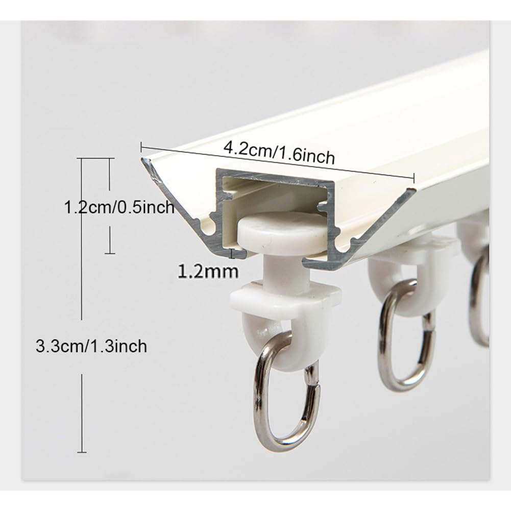 Rail Rideaux Plafond, Tringle à Rideaux en V Forme, Séparateur de Pièce en Aluminium pour Salon/Chambre à Coucher (Color : White, Size : 5m/16.4ft)
