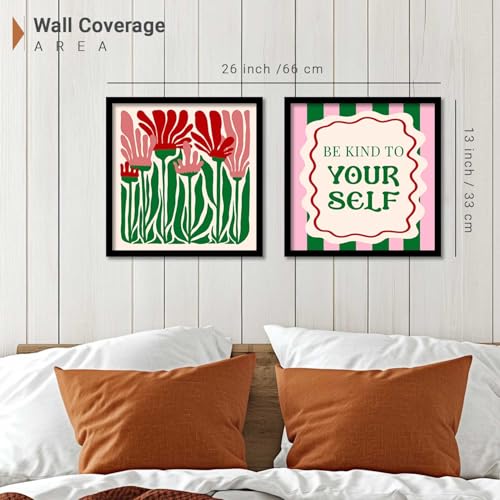 Image of HOTHOUSE wall framed posters motivational quotes decoration items posters with frame office Decor posters for Study room Wall Decor Digital Reprint Set of 2 (13X13 inch)