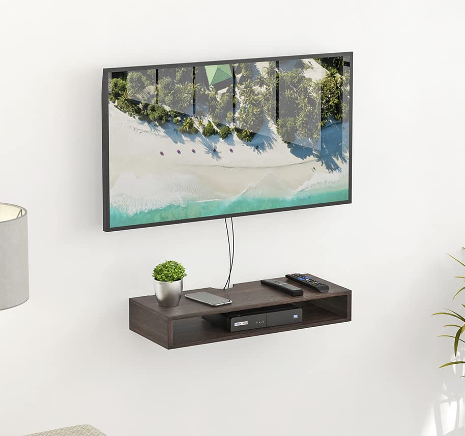 BLUEWUD Kyvid Engineering Wood Wall Mount TV Entertainment Unit Set Top Box Stand/TV Cabinet with Shelves for Books & Décor Display Unit Large Upto 42 Inches (Kyvid Standard, Wenge) (B08YWYYXV7) Amazon Price History, Amazon Price Tracker