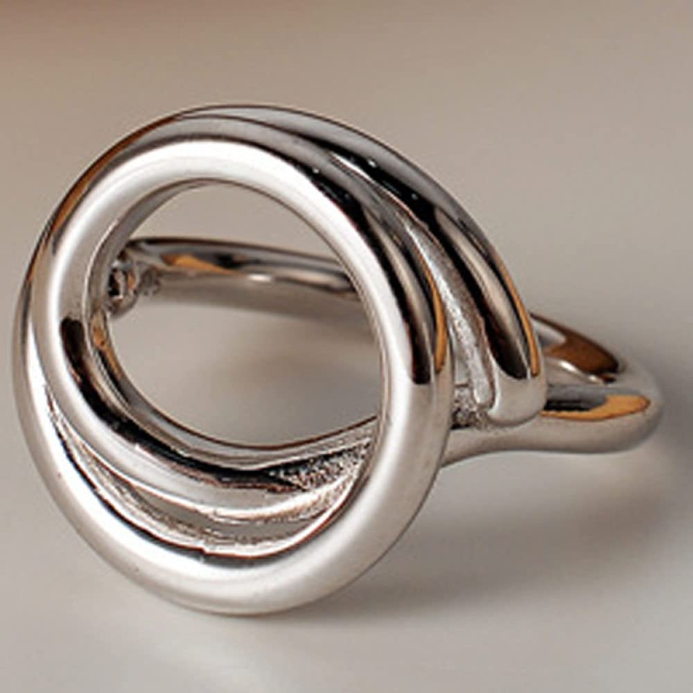 HGJH Ring Silber 925 Damen, Sterling Silber Ringe Frauen 925 Linien Handgeschmiedete Verstellbare Ringe Keltischer Knoten Verstellbare Sterling Kleid Ringe Verlobungsring Geschenke Für Männer Mädchen