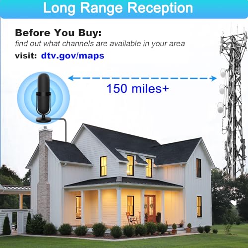 Cxyhmg CXYHMG-001 Tv Antenna For Smart Tv Indoor, 360° Reception Digital Tv Antenna For Tv Without Cable, Support 4K/8K/1080P For Free Local Channels thumb #5