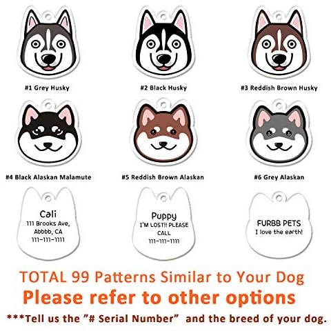FURBB Dog ID Tags, Personalized Dog Tags Pet ID Tags Cute Unique Originality Design 99 Shapes Similar to Your Puppy, Name Tags Lightweight with up to 4 Lines of Custom Text Clear Easy to Read(2 Pack) Cover