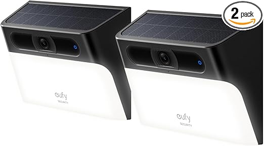 eufy Security Solar Wall Light Cam S120 (2-Pack), Solar Security Cameras Wireless Outdoor, 2K Camera, Forever Power, Motion Activated Light, AI Detection, IP65 Waterproof, Spotlight, No Monthly Fee