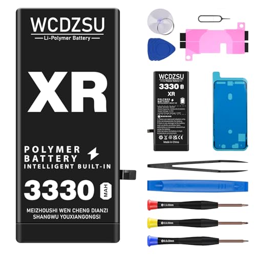 WCDZSU Battery Replacement for iPhone XR 3330mAh New 0 Cycle High Capacity Lithium Polymer Battery for iPhone XR with Complete Repair Tool Kit Model A1984 A2105 A2106 A2107 A2108