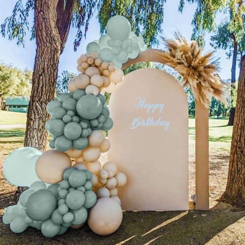 Image of Dusty Blue Neutral Balloons, 12 Inchs Baby Blue White Apricot Grey Neutral Balloons for Birthday, Bridal Shower Baby Shower Wedding Party Decoration
