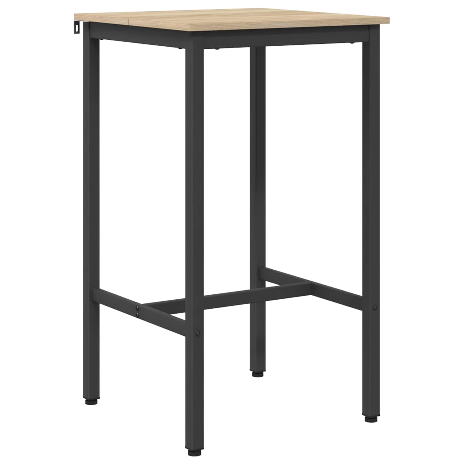 Homgoday Mesa de Bar Moderna Rectangular Estructura de Acero galvanizado y Tablero de Madera Color Roble Sonoma Patas Ajustables 52x52x110 cm para Interiores