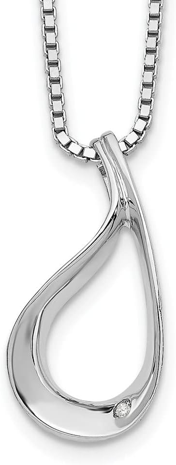 Diamond2Deal Sterling Silver .01ct Diamond Pendant Necklace