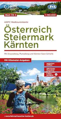 Österreich / Steiermark / Kärnten Cycling Map (Os3): Reiß- Und Wetterfest, E-Bike Geeignet, Gps-Tracks Download, Mit Bett+Bike Symbolen, Mit ... Und K