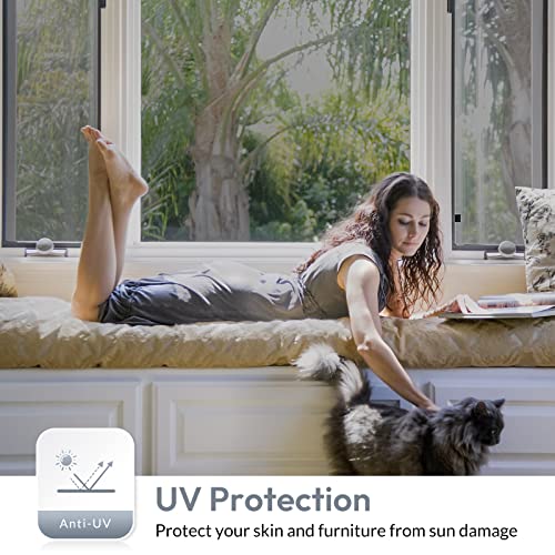 Rabbitgoo Window Privacy Film One Way Window Tint, Static Cling Sun Blocking Anti Uv Glass Door Window Cover, Reflective Mirror Heat Control Tinting Film Home Office thumb #2