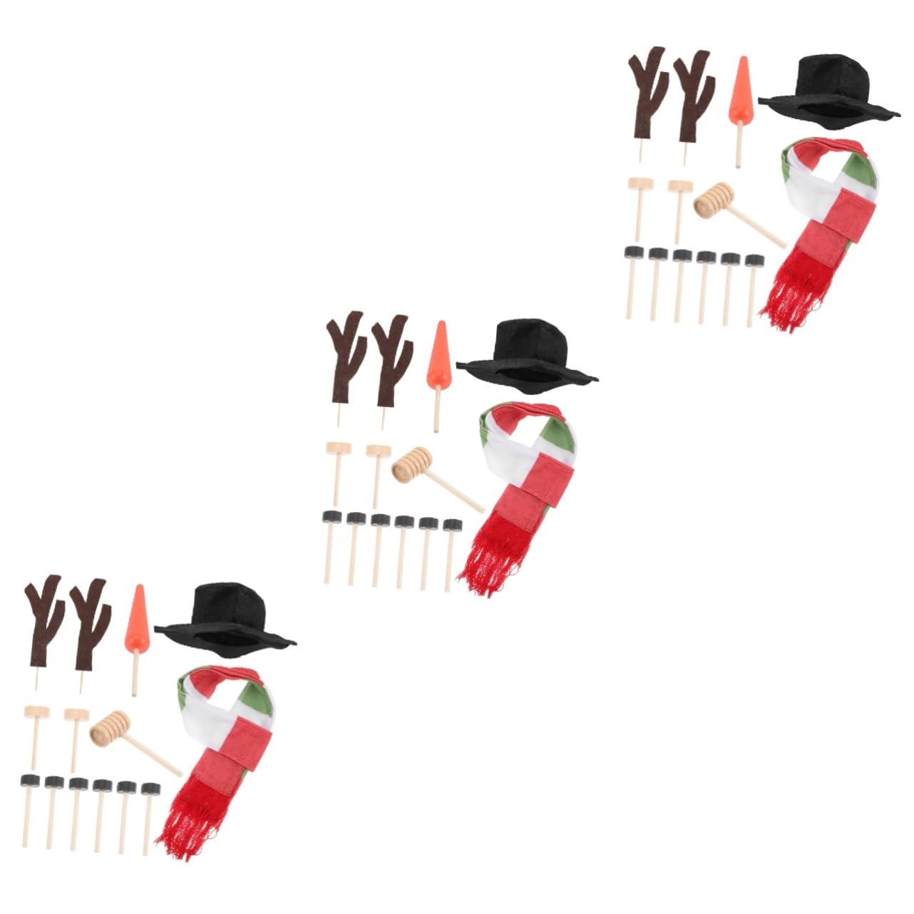 Amosfun 3sätze Weihnachtliches Schneemann Bastelset Teiliges Mit Mütze Und Schal Dekorative Schneemann-Requisiten Für Erwachsene Für Weihnachtsfeiern Und Winteraktivitäten