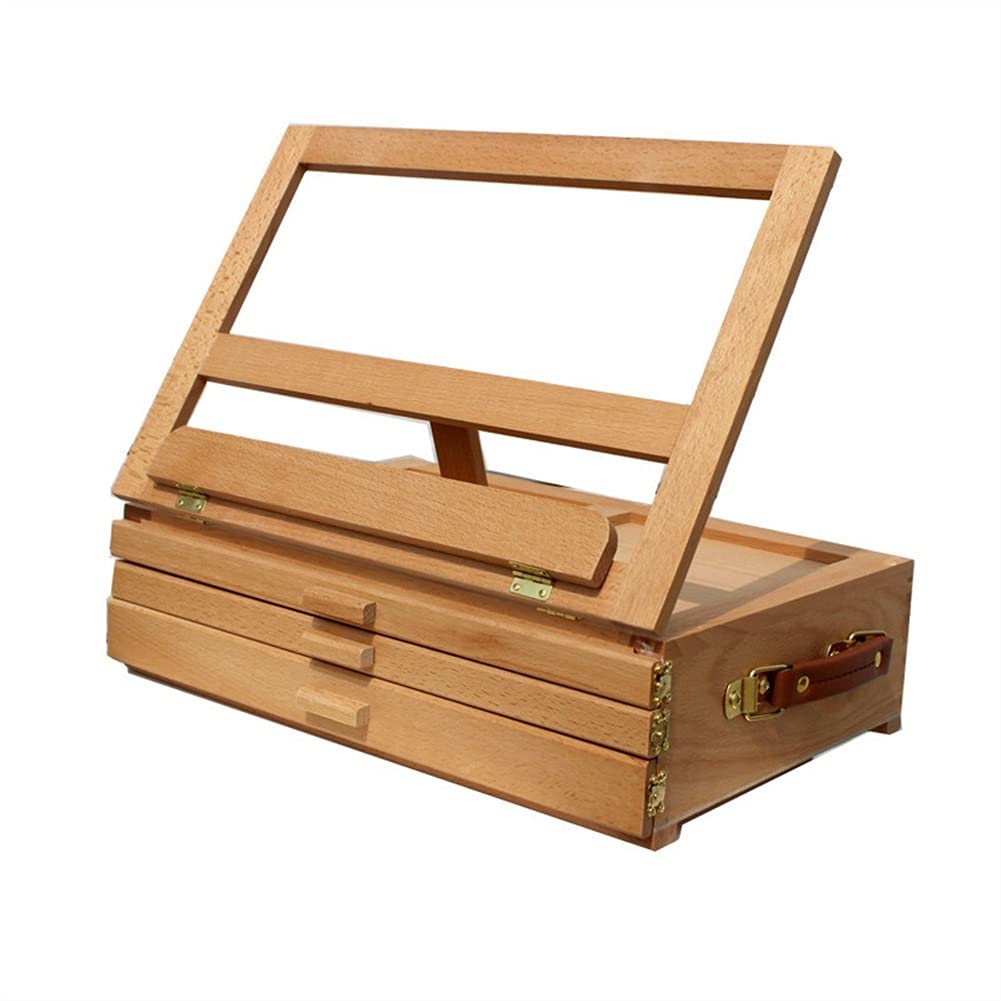 WDSOPK Easel Desk Easel - Table Desk Top Easel Box Adjustable Easel for Painting, Drawing & Sketching