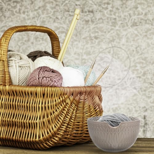 HOODANCOS Ceramiczny Misy Włóczkę z Otworem Organizer Do Robótek Ręcznych Praktyczna Miska Do Szydełkowania Lekka i Kompaktowa Idealna Dla Miłośników Rękodzieła