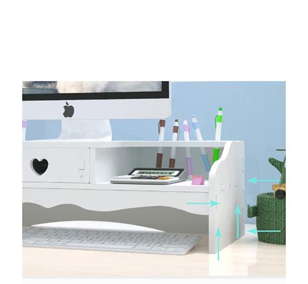 Supporto Per Monitor Doowiit Con Cassetto - Mensola 2 Livelli In Legno Supporto Per Monitor Doowiit Con Cassetto - Mensola 2 Livelli In Legno