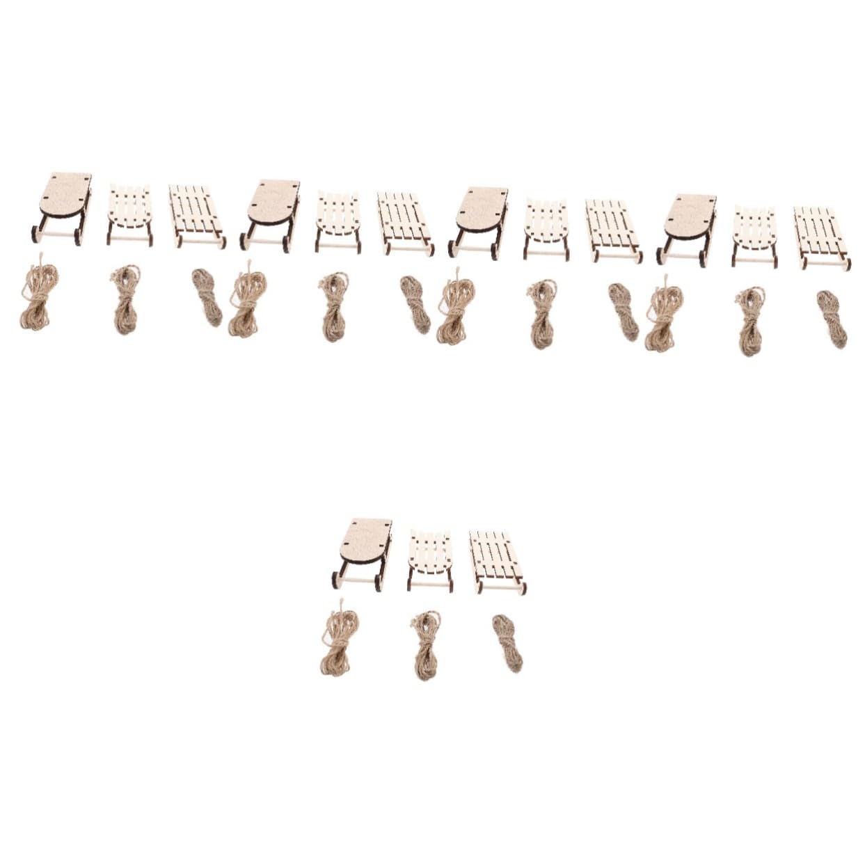 MAGICLULU 5 Sätze Weihnachtsschlitten Ornamente Mini Weihnachtsdekoration Für Den Schreibtisch Weihnachtsschmuck Weihnachtsfenster Clips Tischschlitten Miniatur Vintage 12 Stück * 5