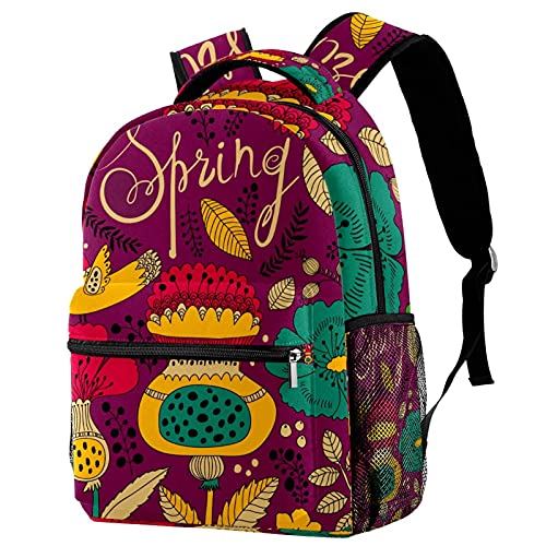 Sac à dos oiseaux multicolore 40cm pour adolescents filles et garçons avec porte-bouteille intégré
