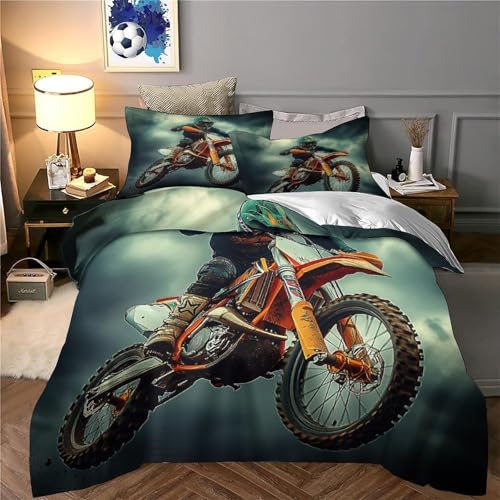 Parure de lit motocross King 220x240 avec housse de couette microfibre - 6