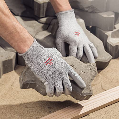 SAFEAT Cut Resistant Work Gloves for Men and Women - Protective, Flexible, Safety Grip, Comfortable PU Coated Palm - Image 5