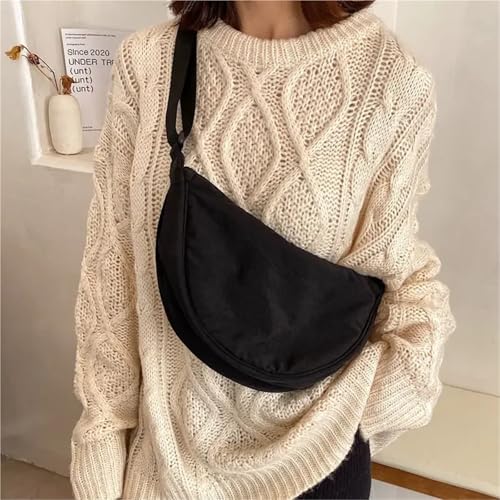 Simple Design Women's Messenger Bag Fashion Ladies Nylon Hobos Small Shoulder Bags Vintage Female Girls Purse Cloth Handbags4