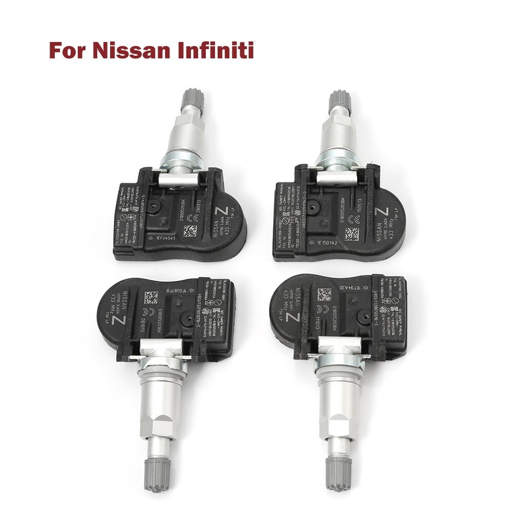 Ensemble de capteurs de pression des pneus de voiture 4 pièces, for Nissan, for Infiniti, kits de système de surveillance de la pression des pneus TPMS de voiture OEM 40700-3JA0A 40700-3JA0B C