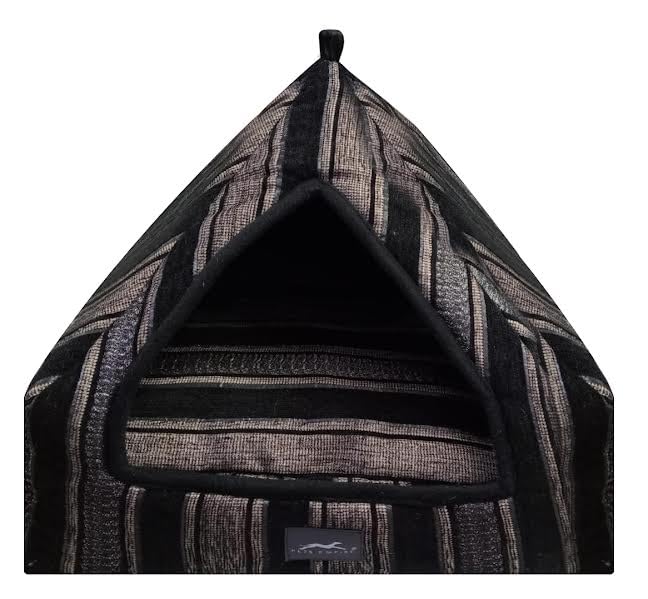 Image of PETS EMPIRE Hut for Cats, Kittens, Puppies, and Dogs (Large Size: 40 * 40 * 45 cm) Soft, Comfortable, Lightweight, and Pet-Friendly Tent /Kennel /House (Black Stripes)