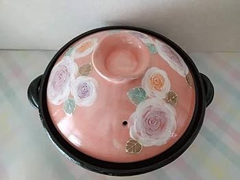 Amazon.co.jp: ゆずりは工房の姉妹ブランド工房風花 土鍋 彩バラ 8号