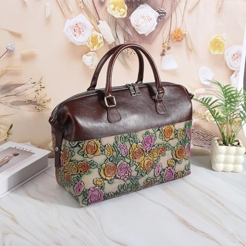 Image of Genuine Leather Handbags for Women Satchel Tote Bags Top Handle Bags