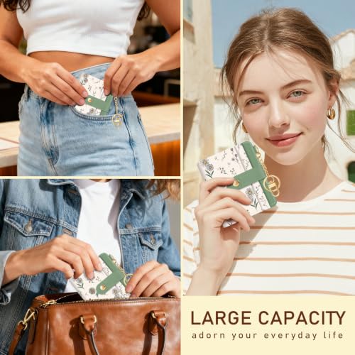 Image of Jogjam Flowers Floral Small Rfid Women Wallet, Slim Credit Card Holder
