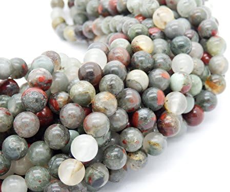 Gemstone Beads for Jewelry Making, Sold per Bag 5 Strands Inside, African Blood Jasper 6mm - 3