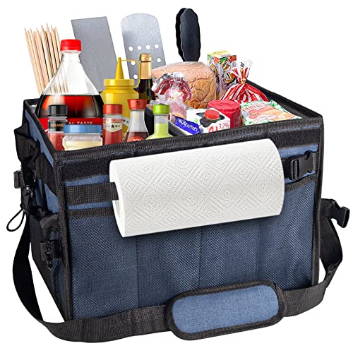 Large Grill And Picnic Caddy Picnic Basket For Griddle/ Bbq Rganizer Store All Tools Accessories,Collapsible And Easy Carry Griddle Caddy For Family Outdoor,Camper,Travel,Car,Rv #TOP7