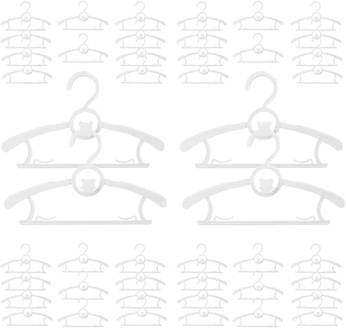 Miniatura 10 de Paquete de 80 perchas de plástico para niños, perchas de plástico para niños, perchas para ahorrar espacio, perchas antideslizantes y extensibles