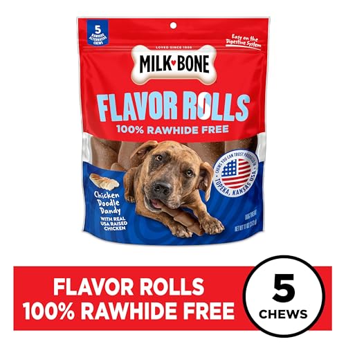 Image of Milk-Bone Flavor Rolls Chicken Doodle Dandy Rawhide Free Dog Treat with Chicken, 5-Count Bag