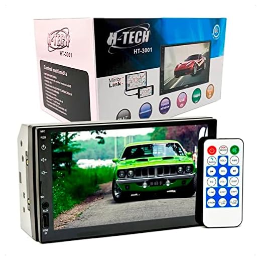 H-Tech Aparelho de Som Automotivo MP5 Central Multimídia Universal Tela 7" HT-3001 USB SD Card Auxiliar Bluetooth Espelhamento