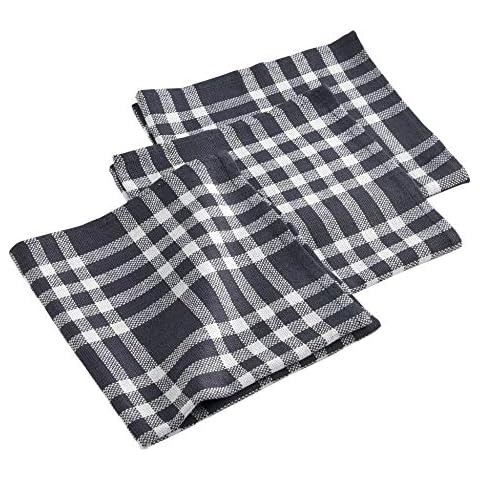 Douceur d'Intérieur Traditio Table Napkins, Cotton, Black, 40 x 40 cm Cover