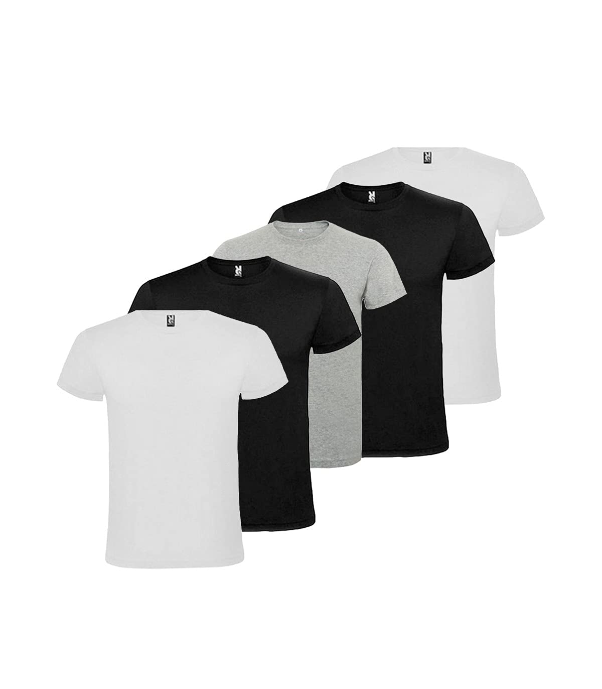 Genérico Wonduu Pack 5 Camisetas Algodón Colores Surtidos Manga Corta Tejido155g para Adulto y niños