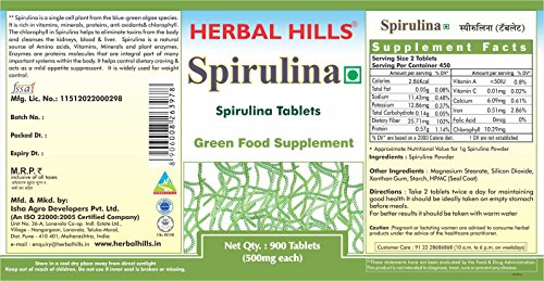Image of Herbal Hills Spirulina - Value Pack 900 Tablets (Pack of 5)