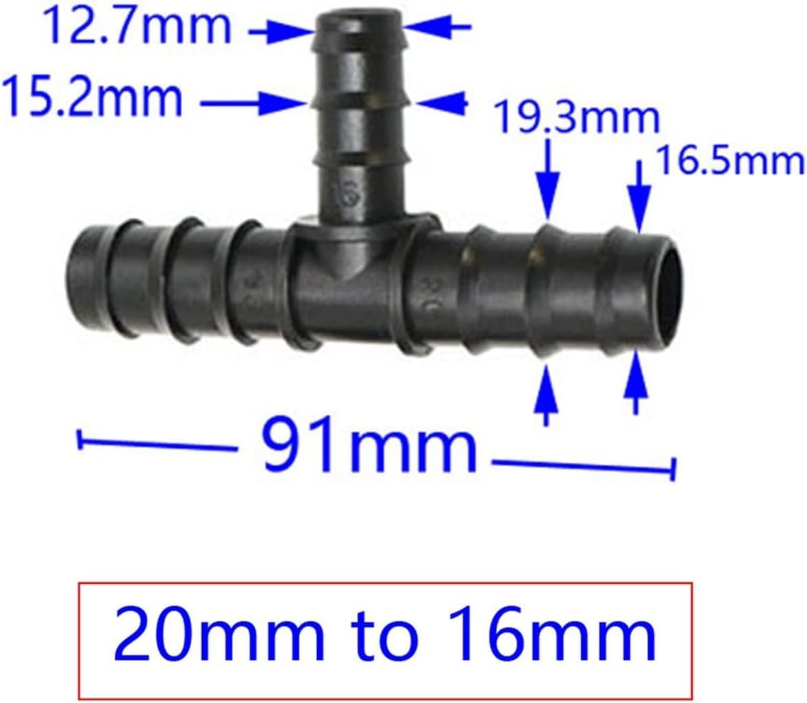 30 accesorios de manguera de jardín TSD reductor en T de 25 mm a 20 mm a 16 mm, colector de manguera para sistemas de riego y riego eficientes