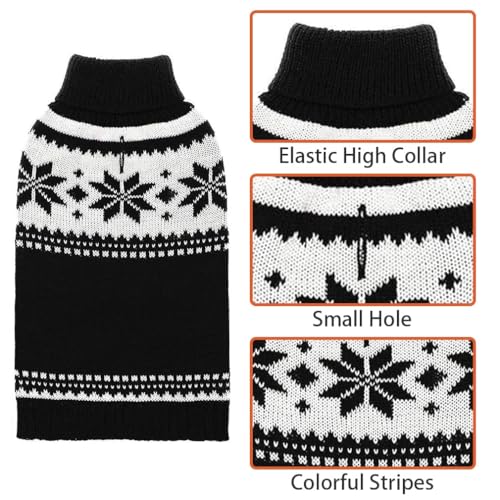 Image of Mihachi Dog Sweater - Winter Coat Apparel Clothes with Colorful Stripes for Cold Weather