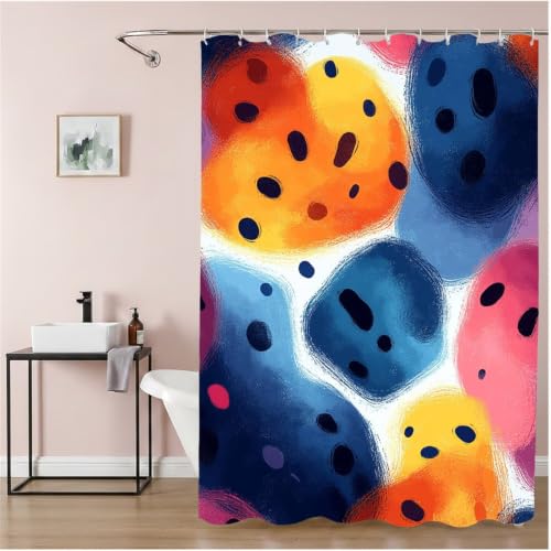 Rideau de douche anti moisissure et imperméable en polyester lavable Orange 6H-162 - 3