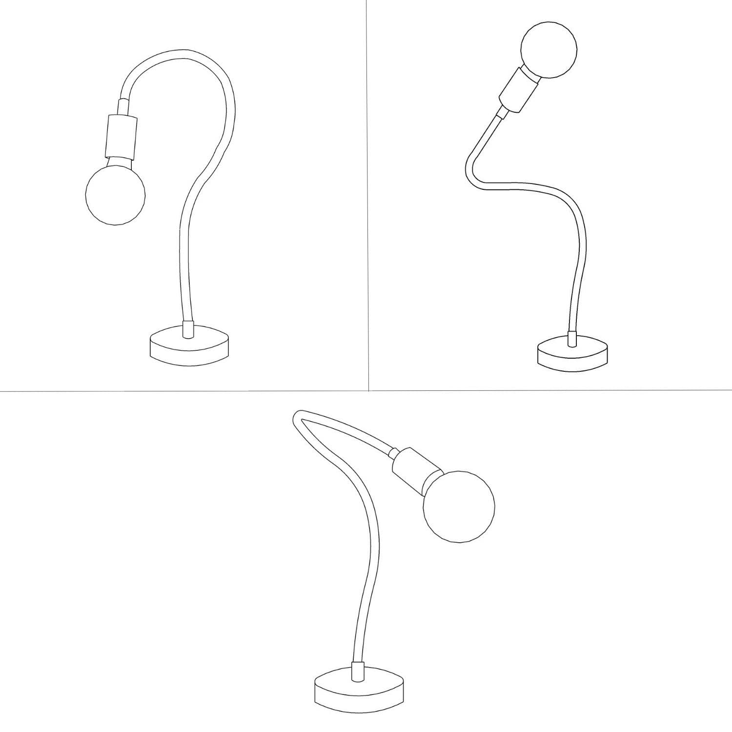 creative cables Table Flex - Lámpara de mesa articulada con luz difusa (sin bombilla, bronce satinado)