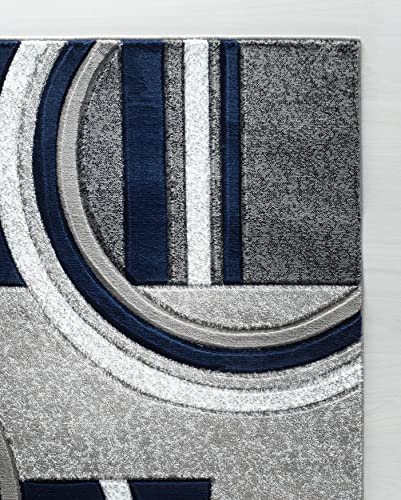 GLORY RUGS Area Rug Modern Soft Hand Carved Contemporary Floor Carpet with Premium Fluffy Texture for Indoor Living Dining Room and Bedroom Area (2x3, Navy)