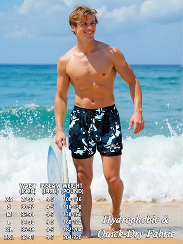 Men's 5" Quick Dry Swim Trunks Stretch Anti-Slip/Exposure Liner Vibrant Prints for Surfing Gym Beach Swimming4