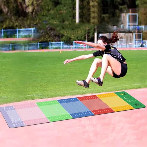 Running Long Jump Mat Colorful, Standing Exercise Measuring Mats for Adult, Non-Slip Jump Practice Rope Pad for Indoor Outdoor, Physical Tester (Color : Width-100cm)