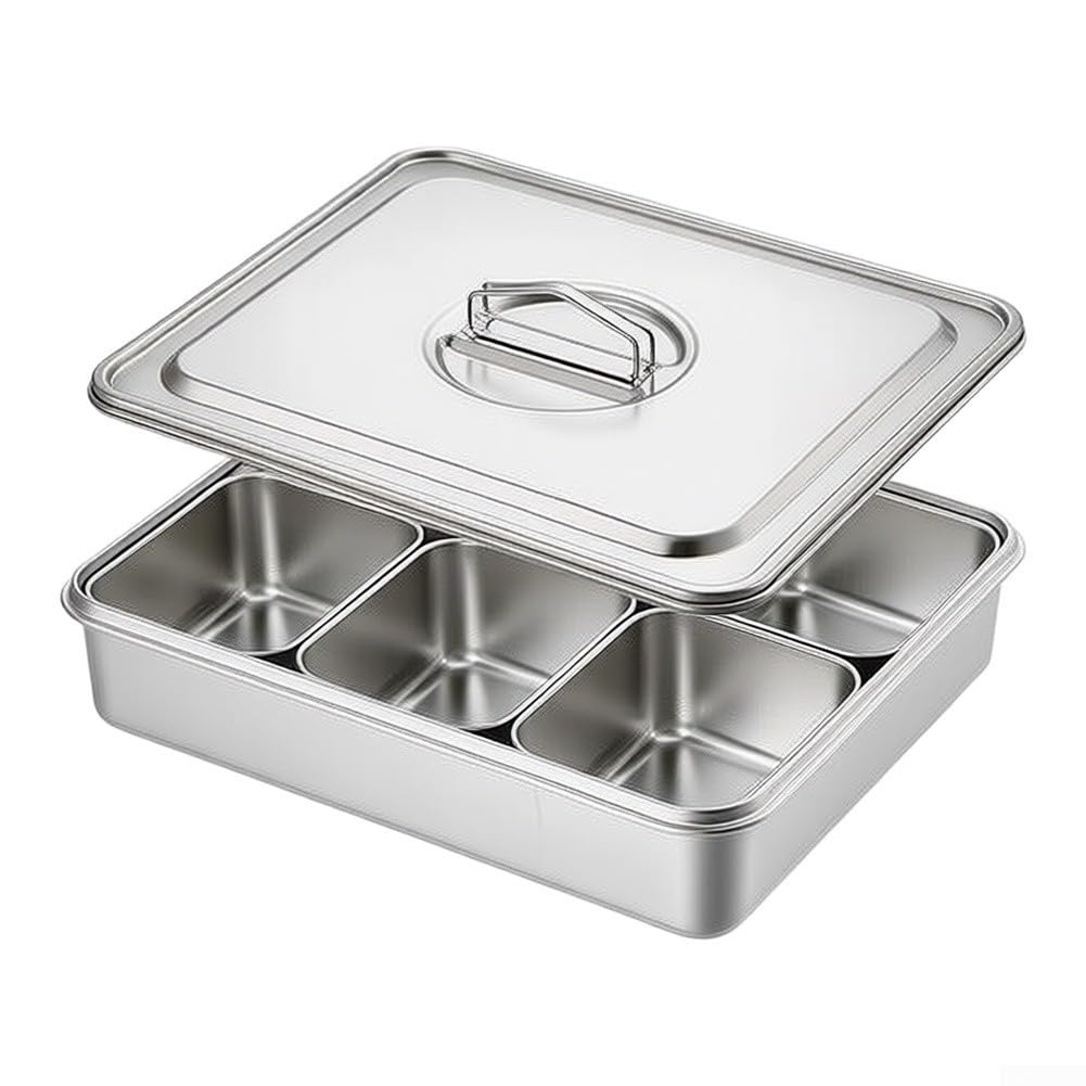Scatola Spezie Acciaio 8 Vassoi Rimovibili Cucina Scatola Spezie
