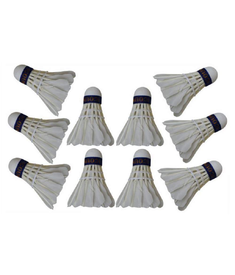 Feather Badminton Shuttlecock (Pack of 10)