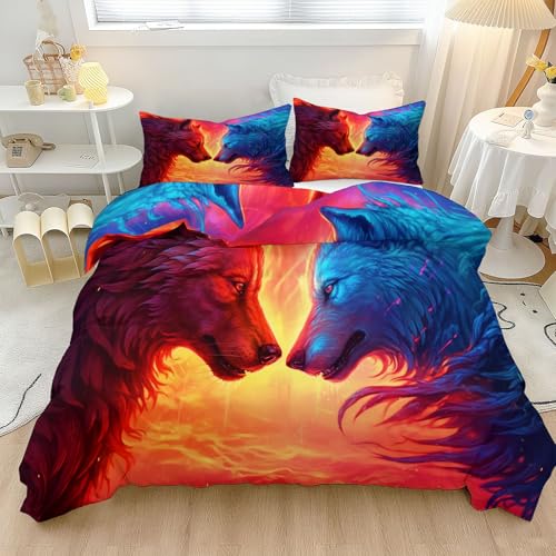 Fantasy animaux housse de couette 200x200 parure de lit luxe - 2
