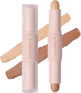 KIMUSE 2 Color Dual Cream Contour Stick, Highlight & Contour Bronzer Stick, Long Lasting & Waterproof Contour Sticks Kit for Light Skin Face Makeup (W02-MEDIUM)