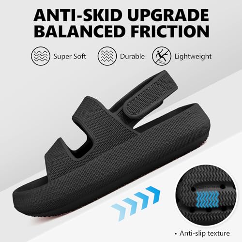 Kids Cloud Sandals Boys Girls Slip on Flat Slides Sandals EVA Summer Quick Drying Pillow Slipper With Hook Loop Back Strap4