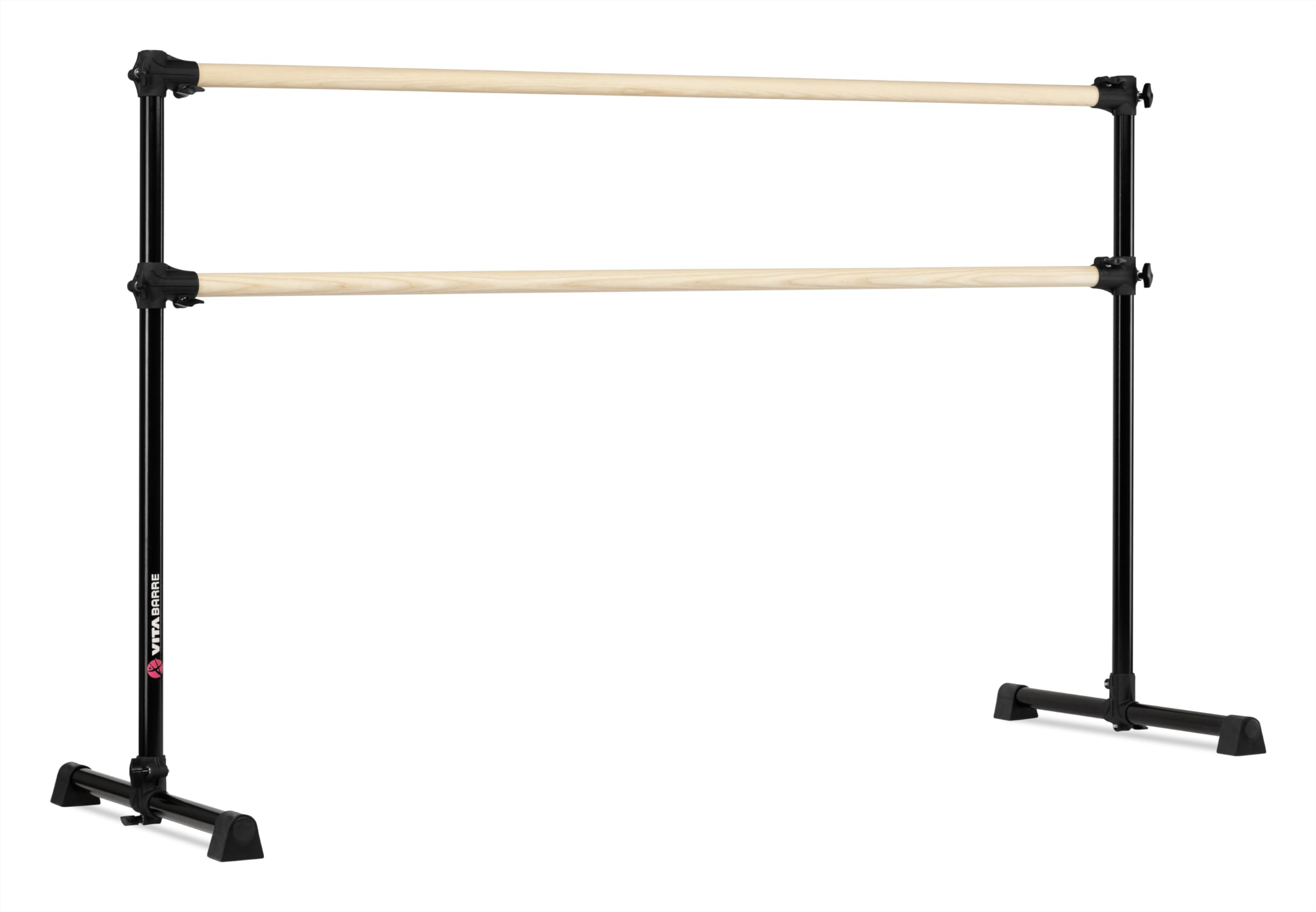 VITA Barre Portable Freestanding Double Ballet Barre, Prodigy, Wood | Adjustable Height, USA Made, Home or Gym Exercise Equipment for Kids & Adults | Dance, Fitness, Pilates