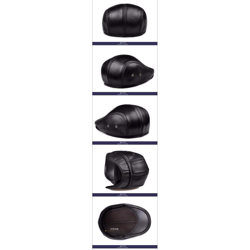 Cappello in Vera Pelle, Berretti Autunnali e Invernali da Uomo, Cappello in Vera Pelle, Cappello Freddo, Cappello, Berretto e Protezioni per Le Orecchie.